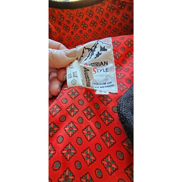 Original Boos Austria Jacket Boiled Wool Coin Silver Button Women Size S Green - Picture 9 of 11